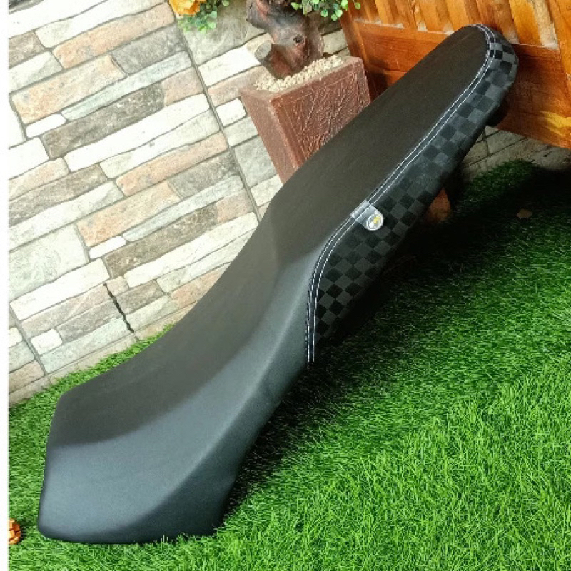 Jok Honda Tiger Revo kulit Mbtech mix kulit catur - Jok Tiger Revo siku kulit Mbtech