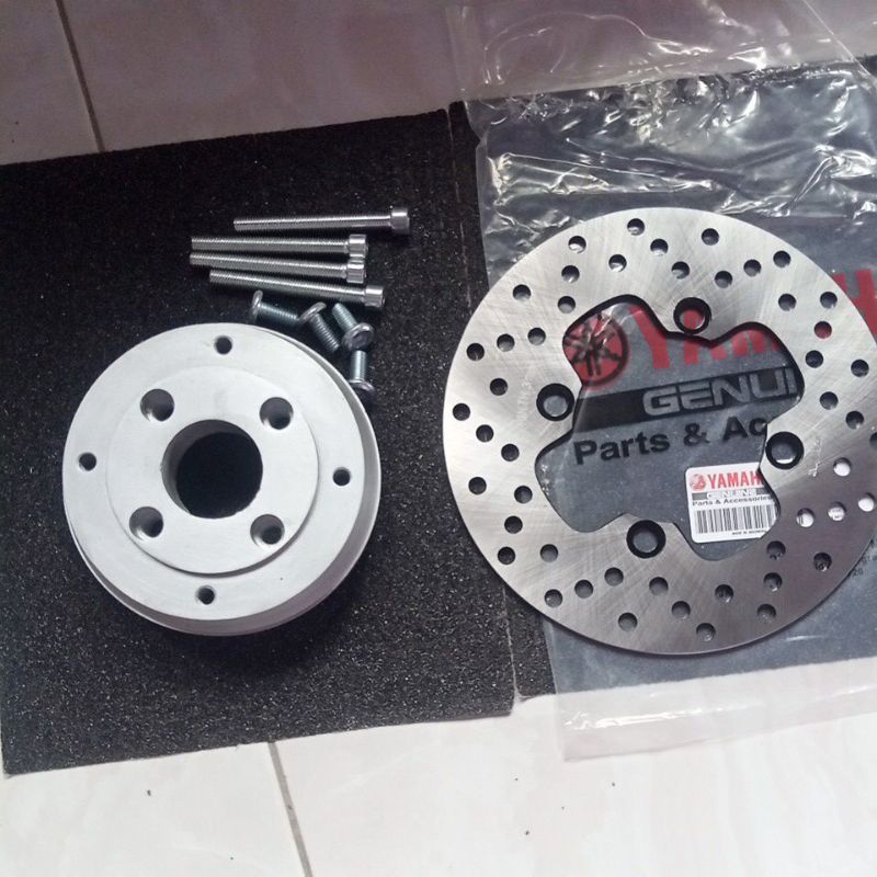 adaptor cakram belakang MX new pakai velg tromol fiz r BRT Chemco Jupiter z diameter kampas rem keci