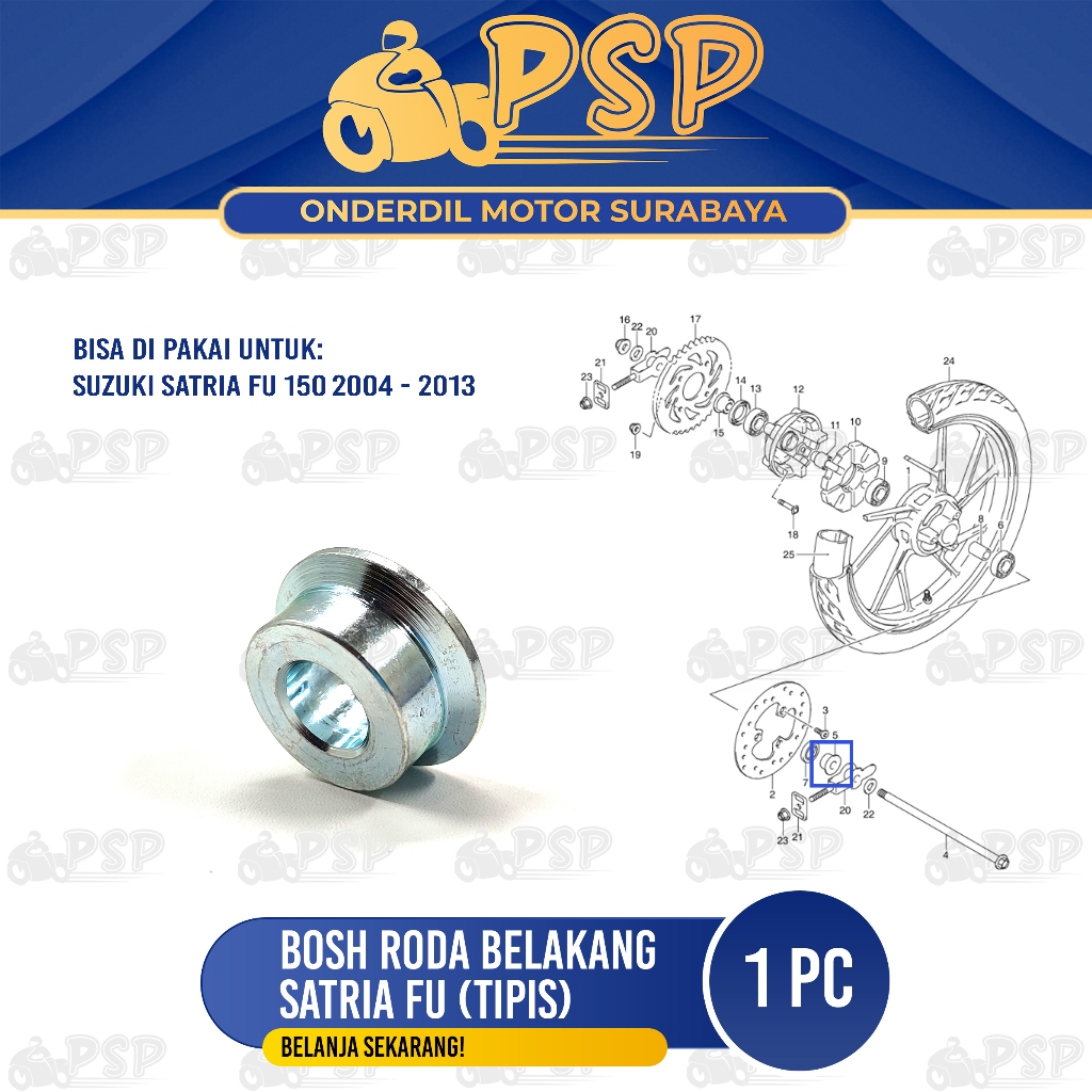 Bosh Roda Belakang Satria FU (Kanan) Tipis - Boshing Luar Tromol Suzuki Satria FU 150 Karbu