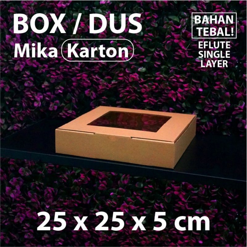 

dus coklat kaca 25x25x5 1 pack isi 10 pcs