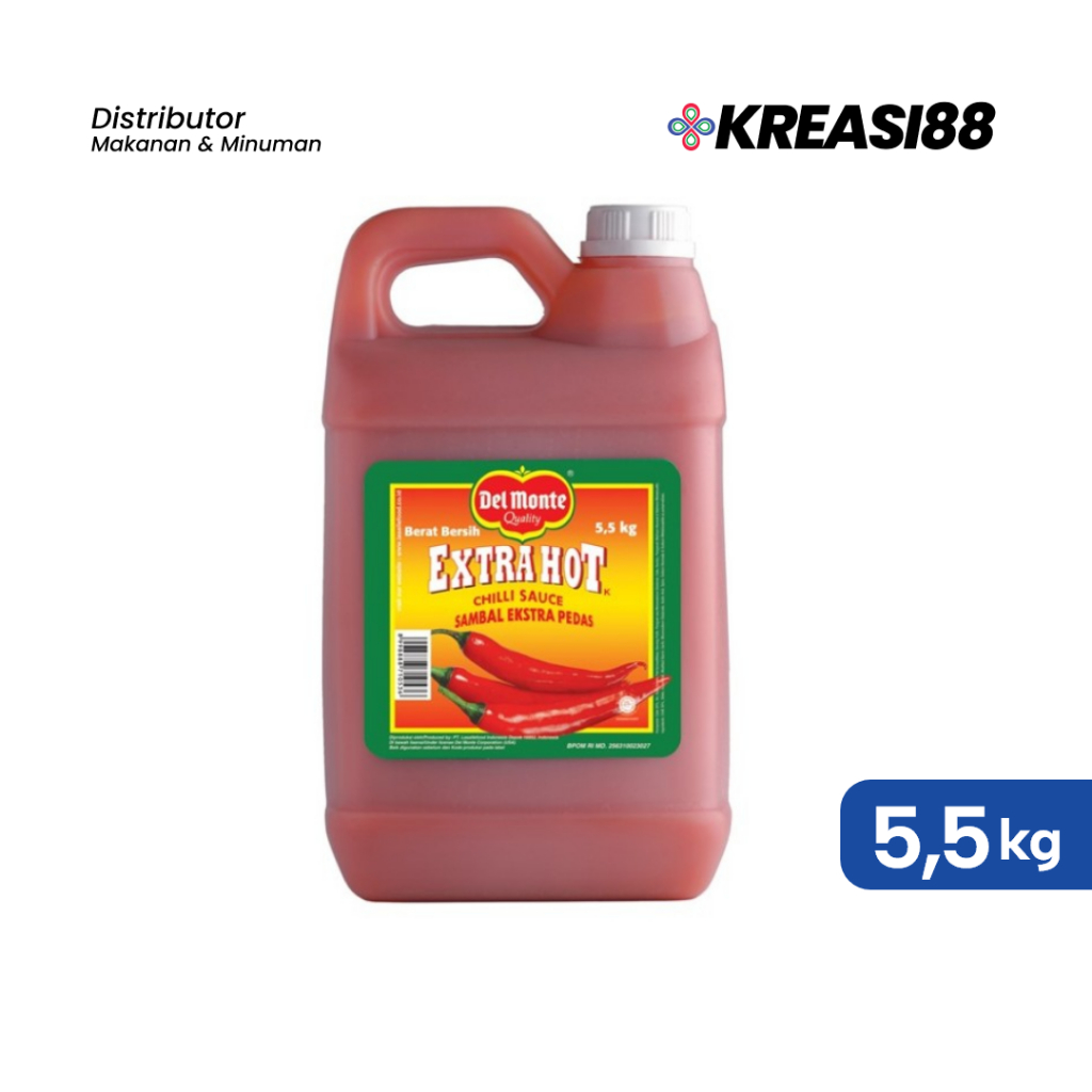 

Delmonte Extra Hot Chilli Sauce Jerigen / Saus Sambal / Chilli Sauce / Saos Sambal Del Monte 5,5 kg