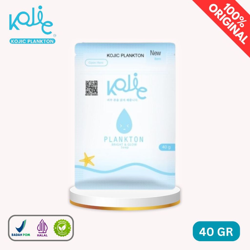 Kojic Plankton Bright Glow Whitening Soap ORIGINAL ASLI Sabun Pemutih & Pencerah Wajah & Badan 40gr