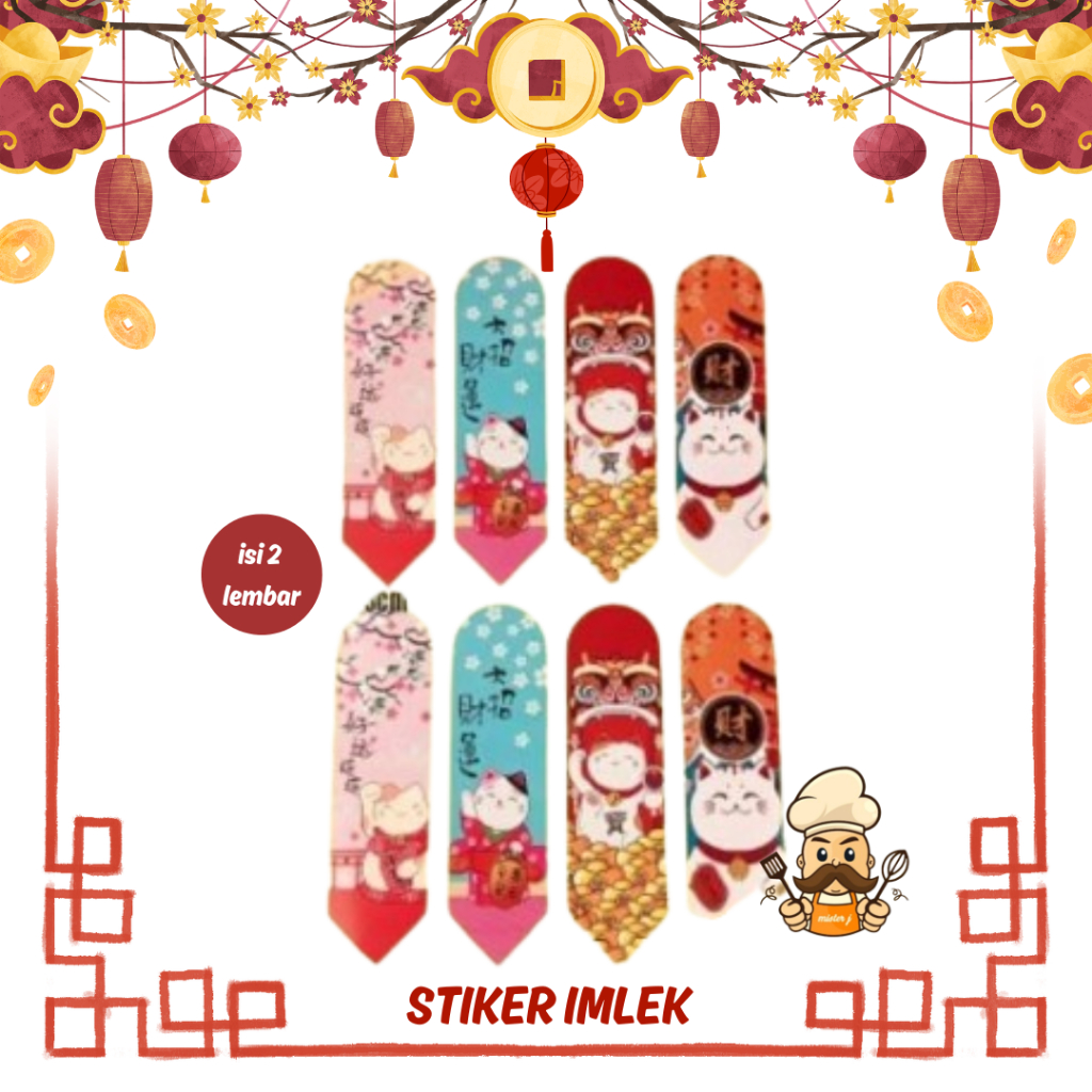 Sticker Toples Imlek Chinese New Year 2025 / Stiker Kue Imlek CNY Shio Ular / Stiker Cookies Kue Iml