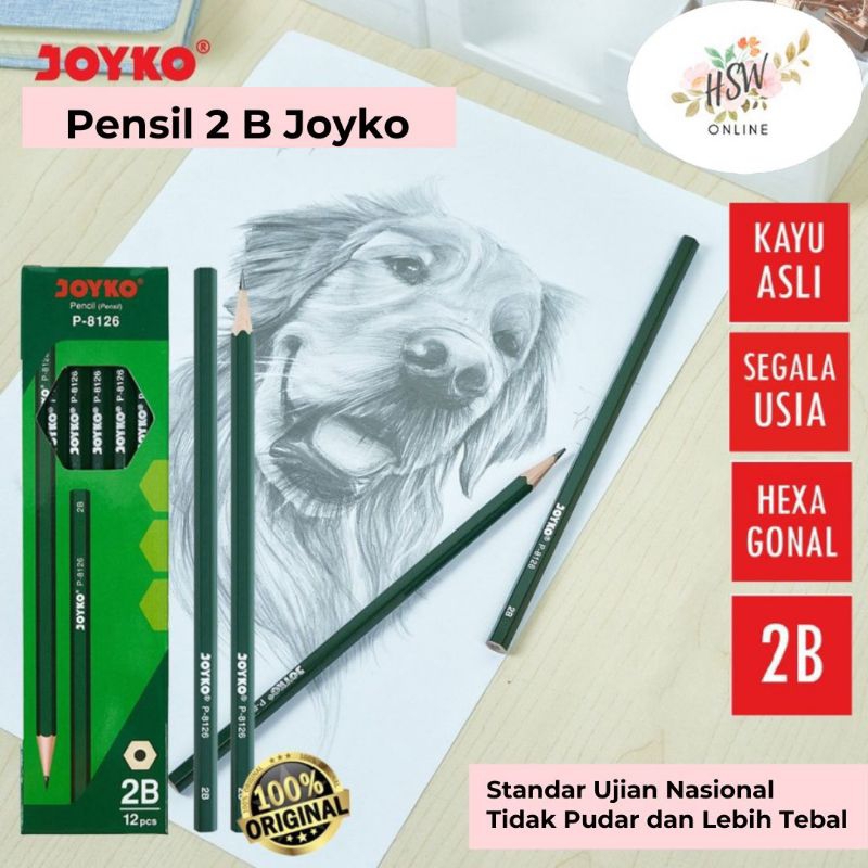 

Pensil 2B Joyko Original Pencil Tulis Ujian Komputer Pensil Kayu