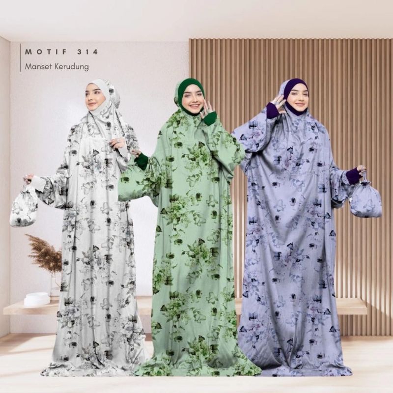 Mukena Terusan Motif Ms - Mukena Malaysia Style - Mukena Melayu - Mukena Hadramaut