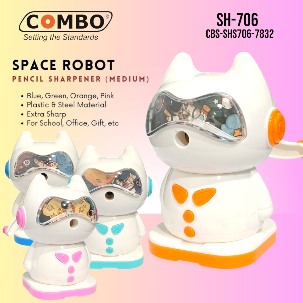 

Serutan Pensil Putar / Rautan Meja Lucu / Auto Pencil Sharpener SH-706 / Serutan Pensil Space Robot / Table Mechanical Sharpener
