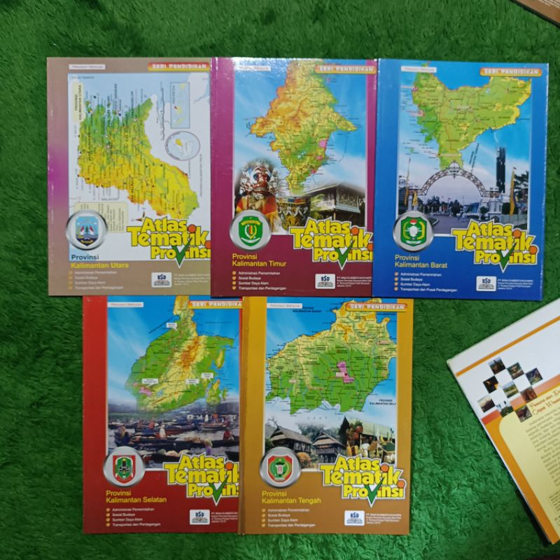 ORIGINAL BUKU PETA ATLAS TEMATIK PROVINSI KALIMANTAN TENGAH, KALIMANTAN SELATAN, KALIMANTAN BARAT, K