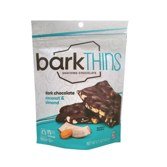 

barkTHINS Dark Chocolate Coconut & Almond Snacking Chocolate coklat