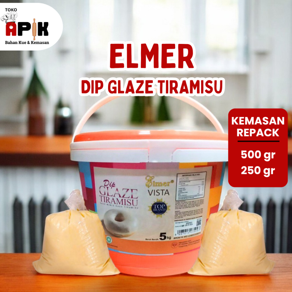 

ELMER DIP GLAZE TIRAMISU REPACK 250 GRAM / 500 GRAM / GLAZE ELMER REPACK