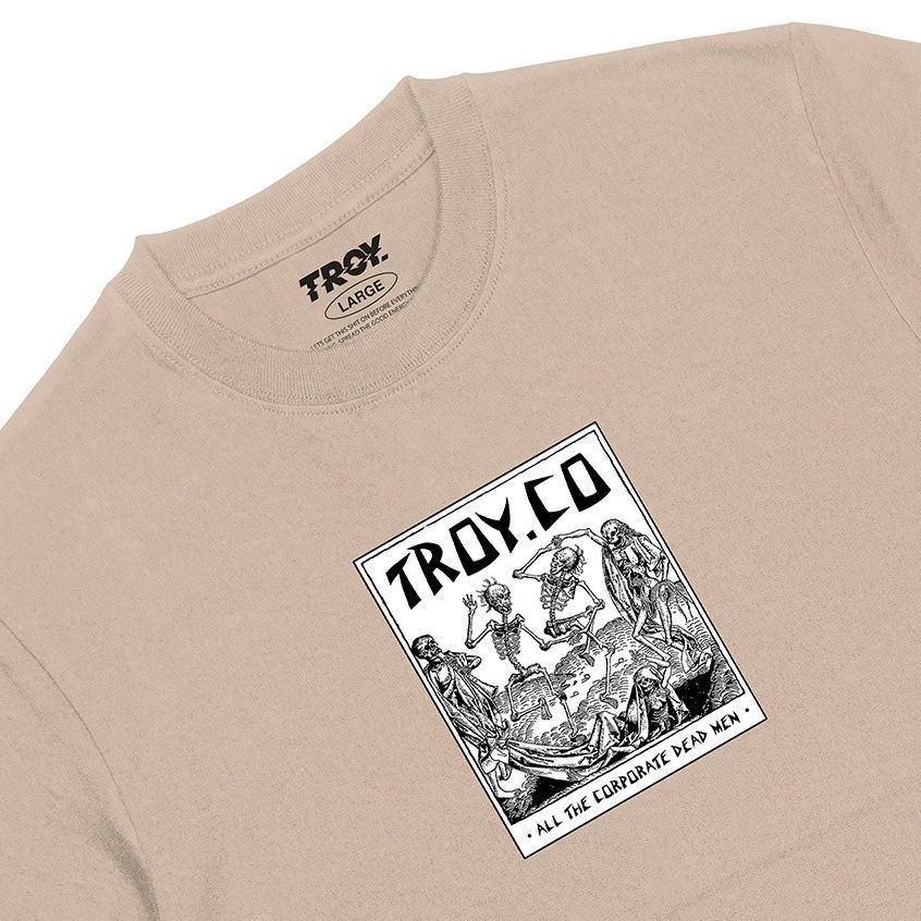 Troy Company Tshirt Brown Latte Party Till Death - Kaos Lengan Pendek Kaos Coklat Latte MTD 2348