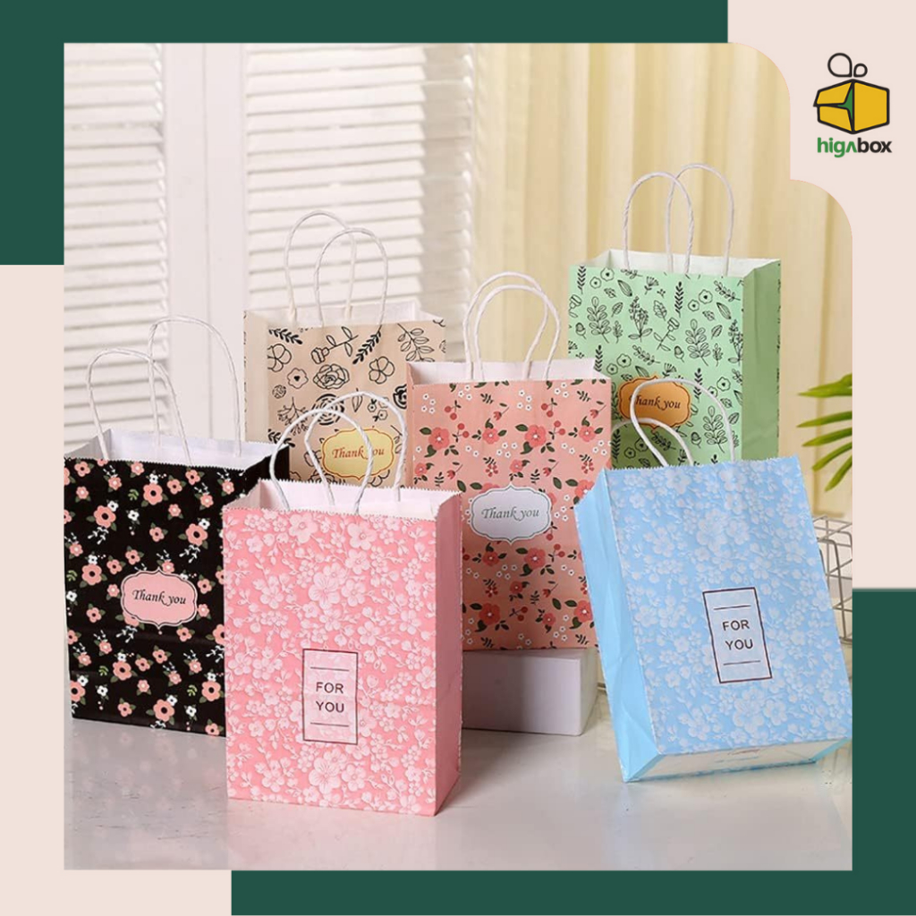 

Paper Bag Random motif Thank you & For You Random / Goodie Bag Thank you / Paper Bag Motif / Paper Bag Karakter Bunga I AK01I2