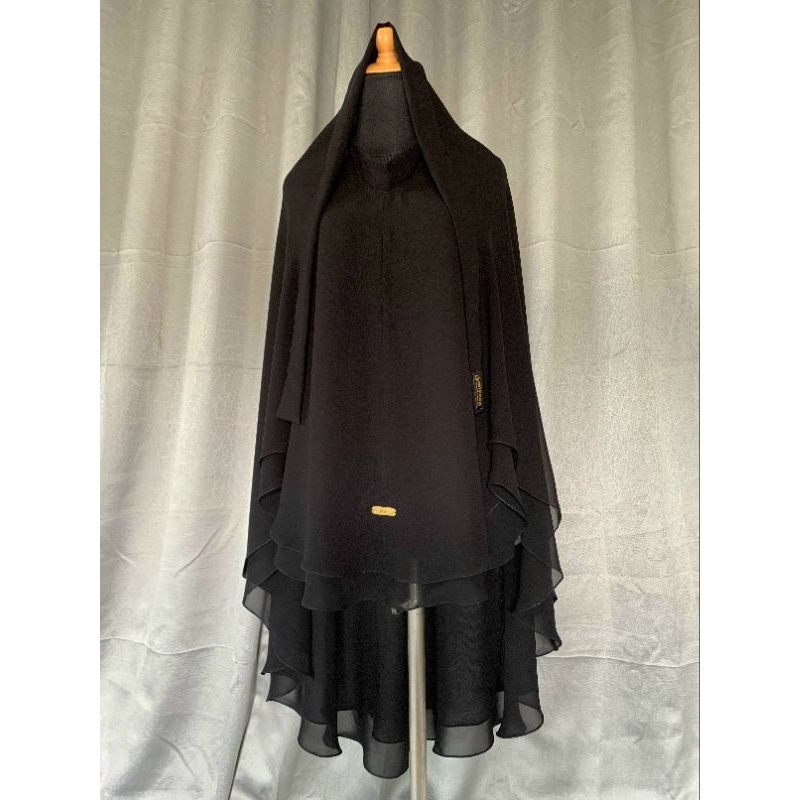 Khimar Syari Sifon 2 layer | Khimar jumbo dagu & nonpad