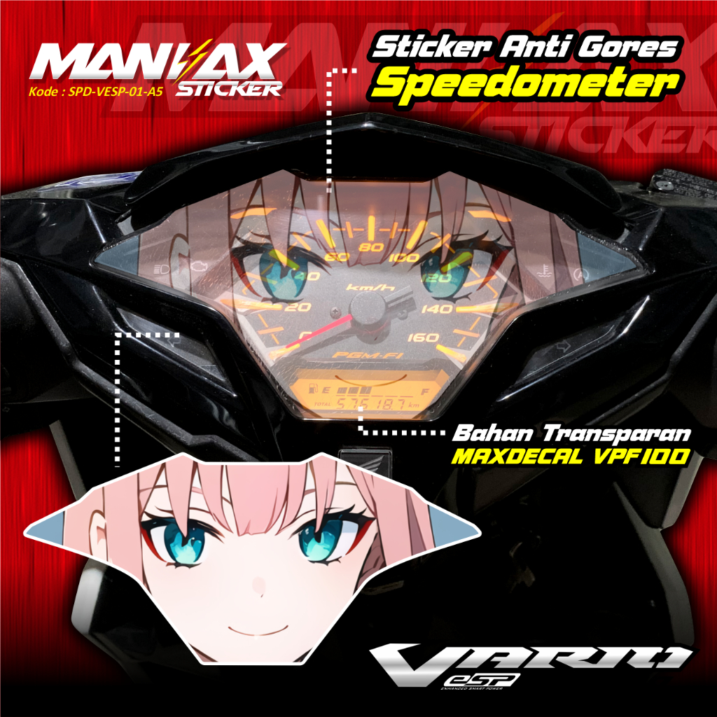 STICKER SPEEDOMETER ANIME HONDA VARIO ESP 125 150 MOTIF ZERO TWO /SPD