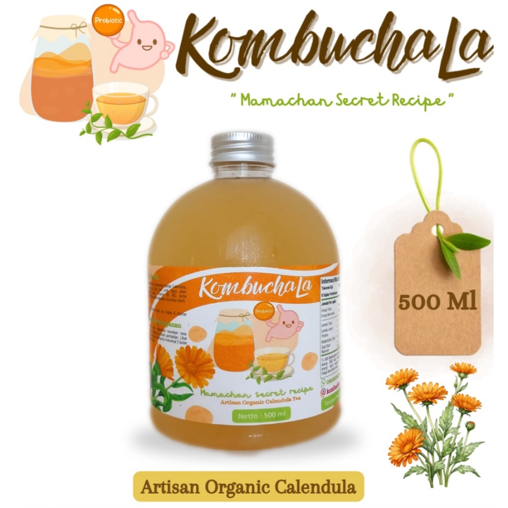 

Kombucha La Calendula Probiotic Organic Tea 500ml & 1Liter