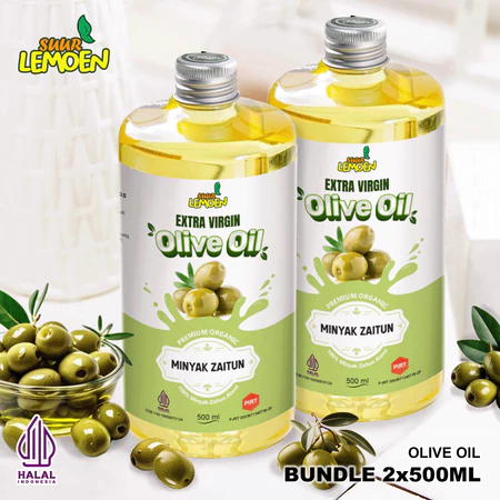 

MINYAK ZAITUN 1 LITER - EXTRA VIRGIN OLIVE OIL 100% PAKET 2 X 500ML / EVOO - MINYAK ZAITUN UNTUK MASAK DAN UNTUK DIMINUM