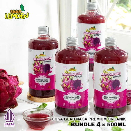 

Suur Lemoen Borneo - Cuka Buah Naga Paket Hemat 2 Liter - Dragon Fruit Vinegar - Cuka Naga Organik