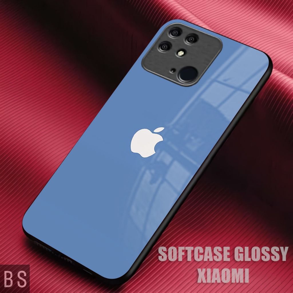 [ MK55 LOGO IPHONE ]Case Glossy HD Redmi 10C/12 4G/12 C/13/A3 4G/POCO M6 4G Kamera Protector Kesing 