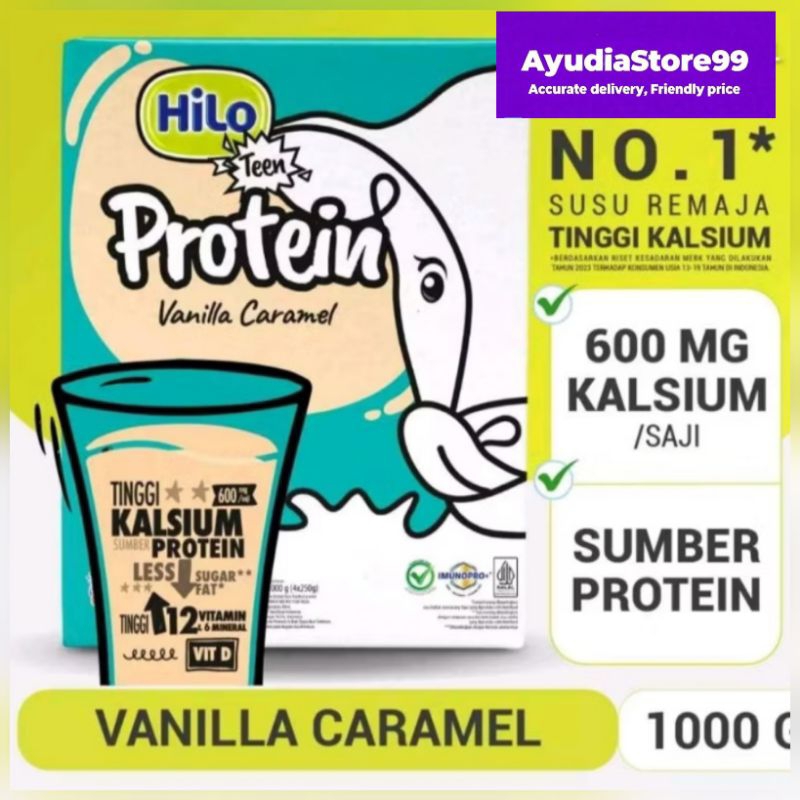 

HilL Teen Vanilla Caramel 1000g /750g /500g- Susu Tinggi Kalsium Protein Lebih Rendah Gula Untuk Remaja