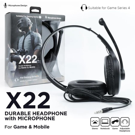 Handset Gaming X22 wired mic Stereo Bass Hp Computer Laptop Limited