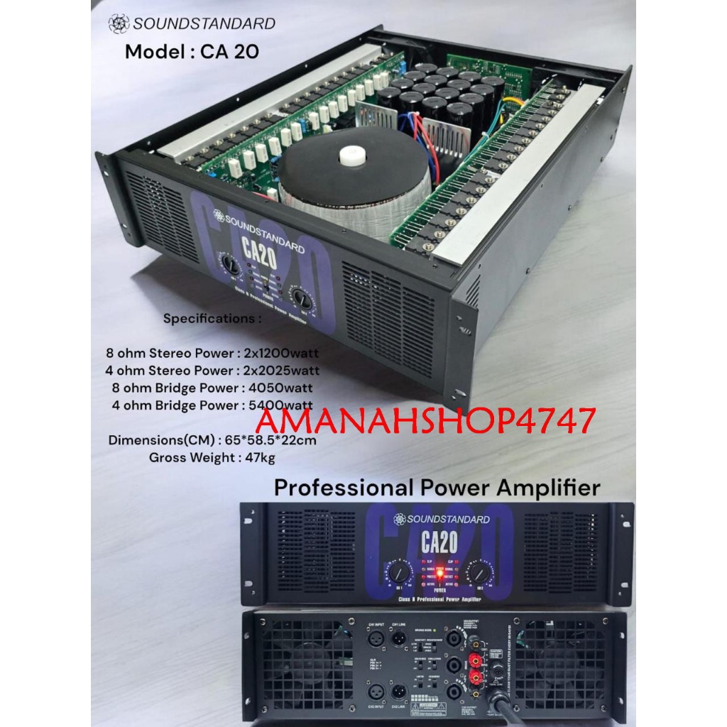 POWER AMPLI SOUNDSTANDARD CA20 SOUNDSTANDARD CA 20 BODY PANJANG