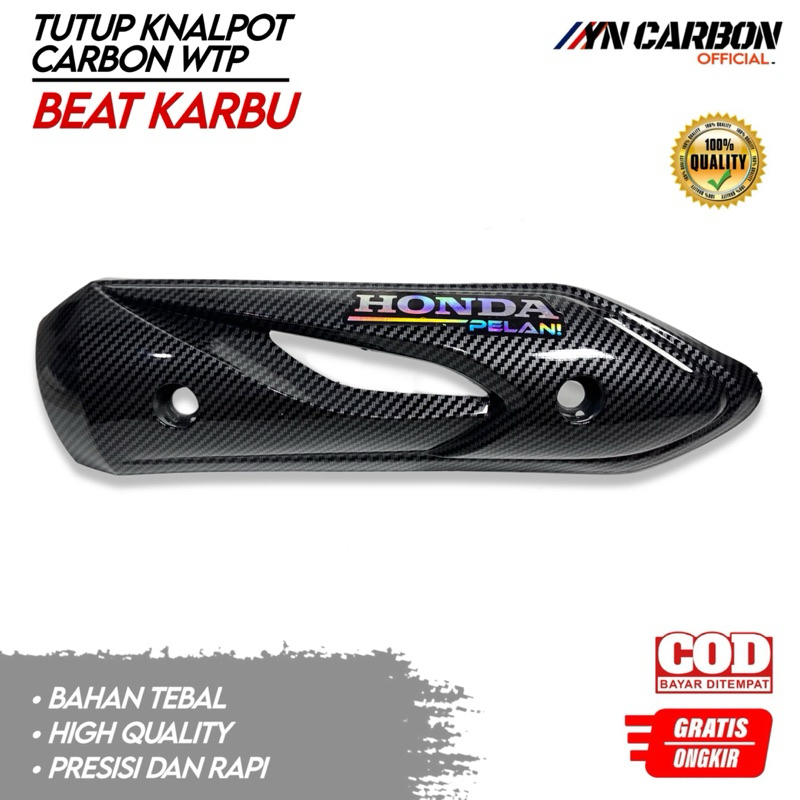 GRATIS BAUT Cover Tutup Knalpot Beat Karbu Carbon Tutup Knalpot Beat Karbu Karbon Tameng Knalpot Bea