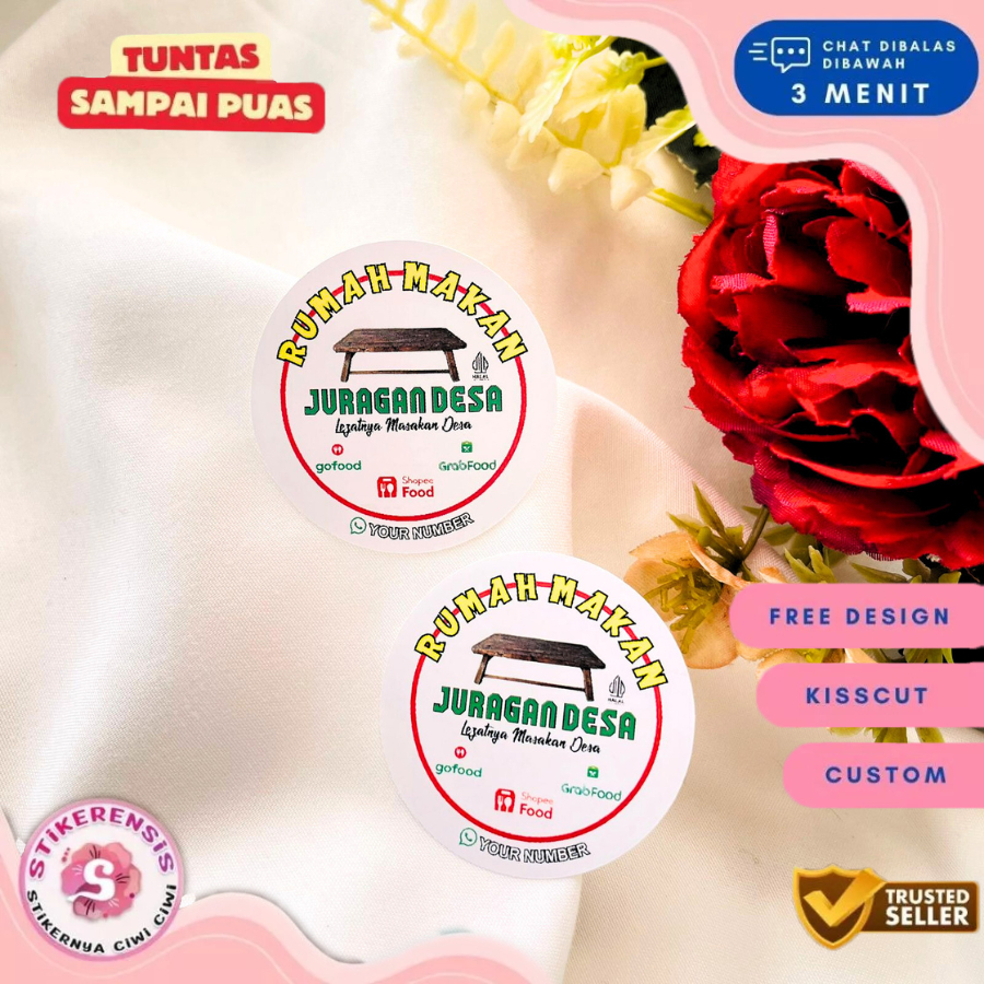 

Stikerensis Cetak Stiker Merk Rumah Makan Label Logo Warung Nasi Custom Nama Restoran Bulat Kecil