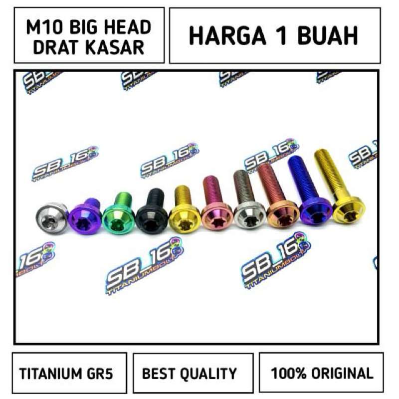 M10 BIG HEAD DRAT KASAR 1,5P TITANIUM GR5 (DRAT 14)