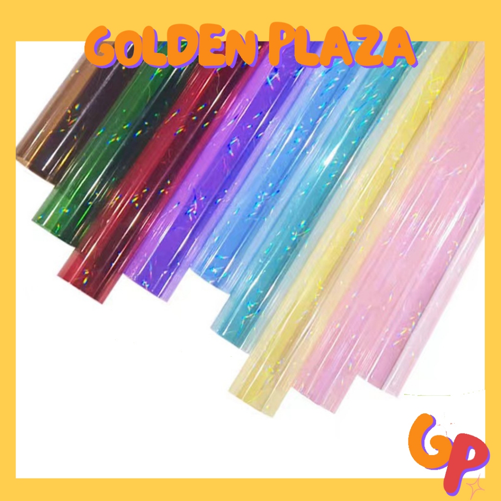 

Flower Wrapping Cellophane Paper Line Hologram Color Paper Kertas Buket Bunga KB6115