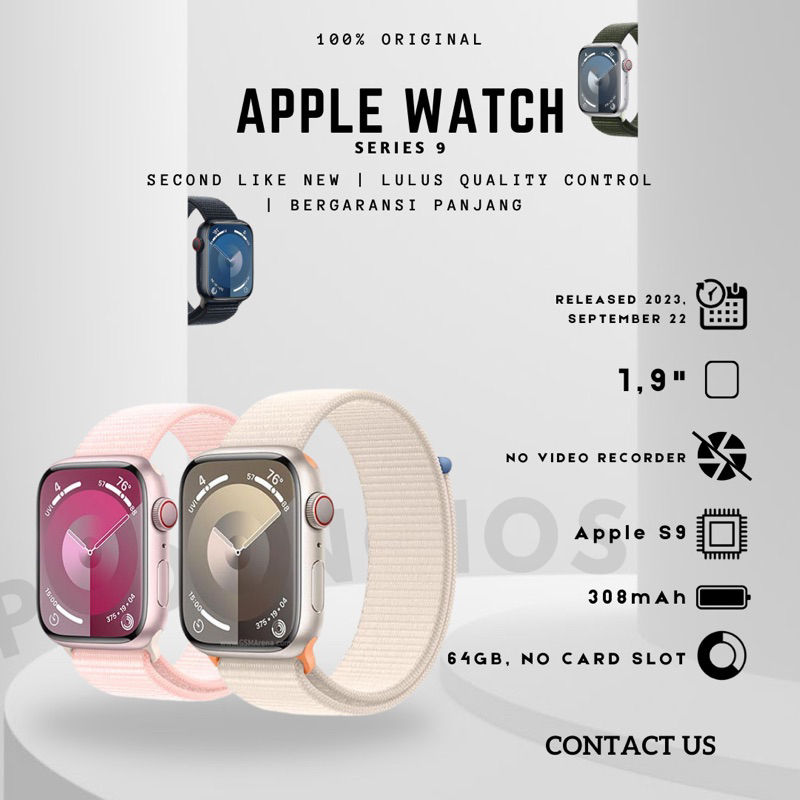 Apple Watch Series 9 41mm Second Mulus Original Fullset