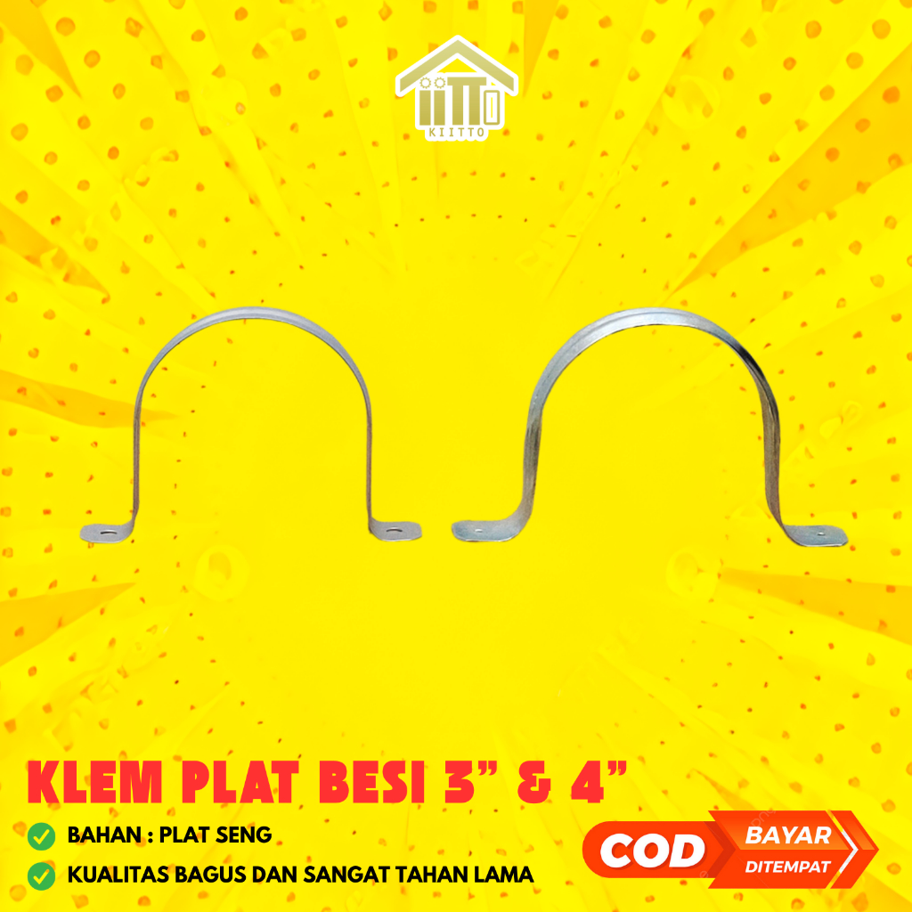 KLEM PIPA PLAT 4 INCH / KLEM BESI 4 INCH / KLEM SENG 4 INCH / KLEM PIPA PLAT 4" / KLEM PIPA PLAT BES