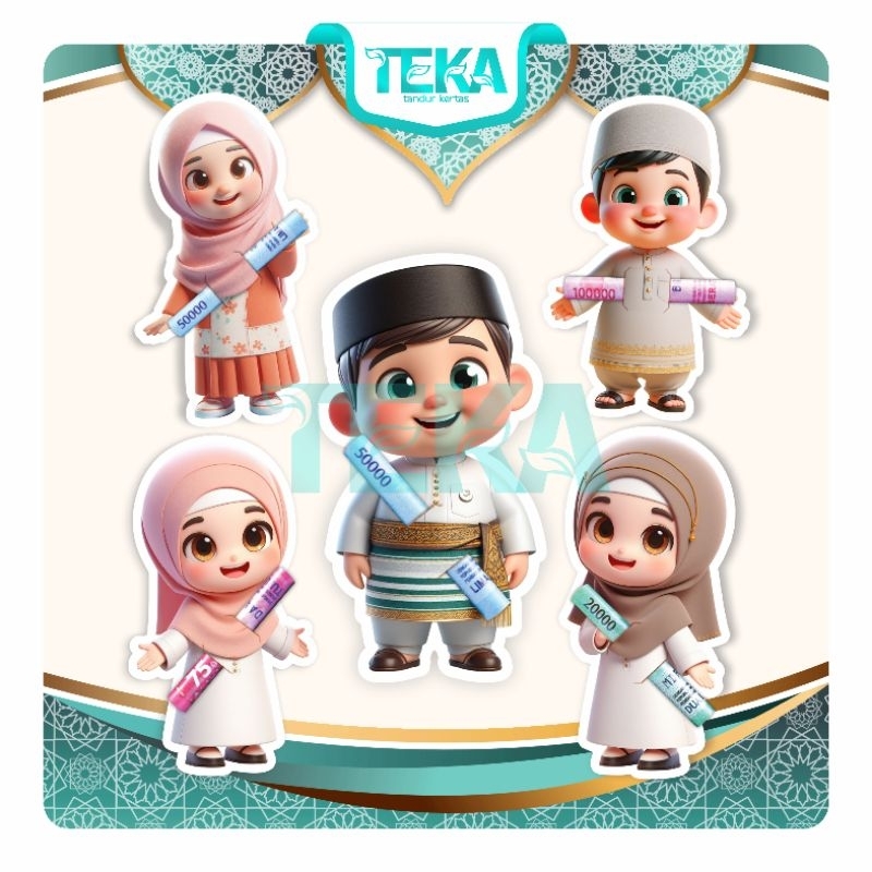 Terlaris 10 Pcs Amplop Lebaran Idul Fitri Premium Amplop THR Lebaran Model Karakter Kartun Unik Lucu