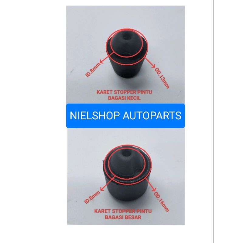KARET STOPPER PINTU BAGASI UNTUK MOBIL UNIVERSAL (BESAR/ID.8MM  OD.16MM) (ID.8MM OD.13MM)