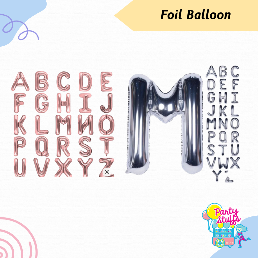 Balon huruf 32 inch Rose gold / Balon huruf 80cm SILVER
