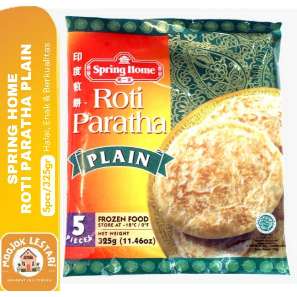 

TYJ SPRING HOME Roti Paratha Plain isi 5 Pcs 325gr Halal Enak Berkualitas
