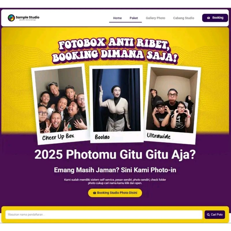 Source Code Web Studio Foto + Booking WA Basis Wordpress