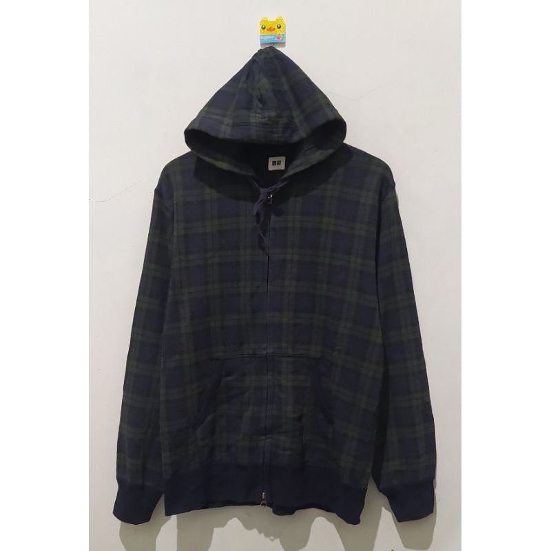 Hoodie Zipper UNIQLO Tartan Size XL 100%ORi mantab