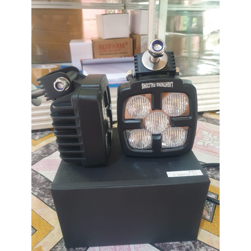 led work lamp lampu sorot falcons 5 mata slim.12V-24V. 50watt