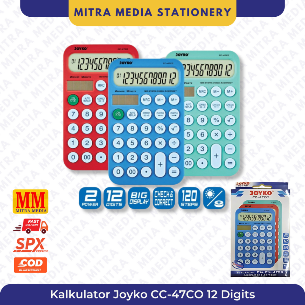 

Calculator Kalkulator Joyko CC-47CO 12 Digits Check Correct