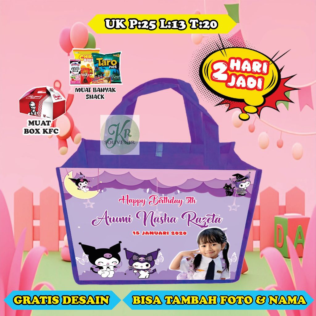 

TAS ULANG TAHUN LANDSCAPE MUAT KFC / Tas Ulang Tahun Custom / Tas Ulang Tahun Promo / Tas Ultah Murah / Goodie Bag Custom / Goodie