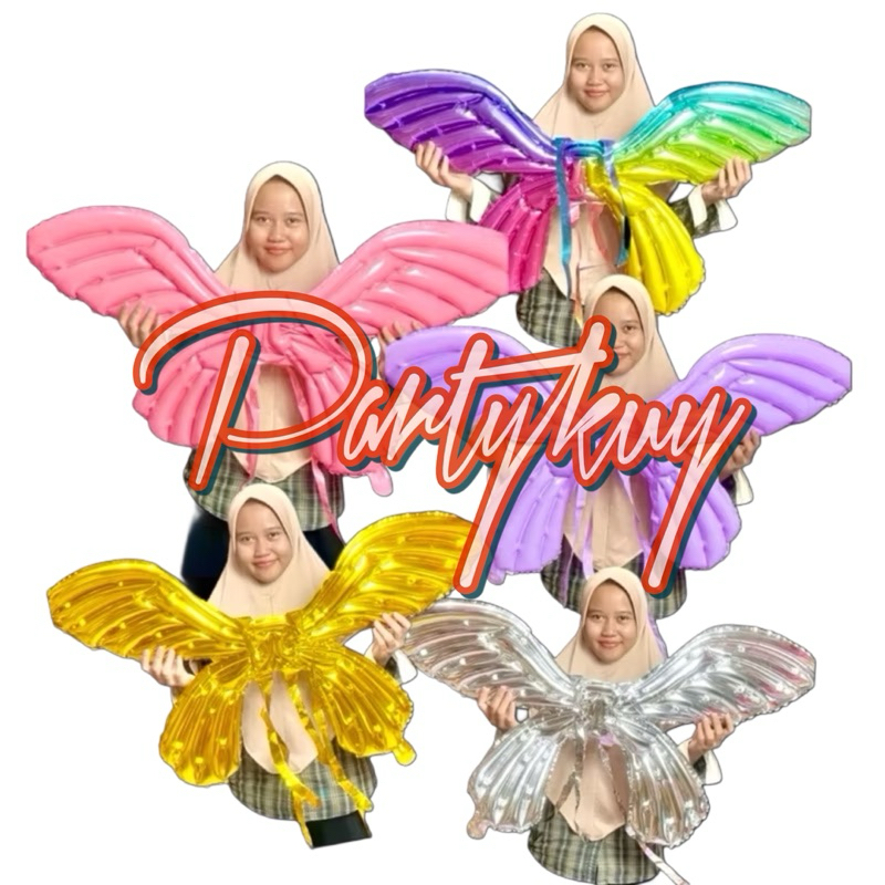 Balon sayap kupu kupu balon foil karakter kupu balon sayap warna warni ulang tahun dekorasi ulang ta