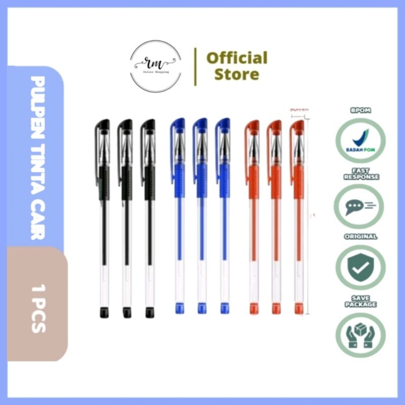 

RM SHOP • pena gel mimi 0.5mm || pulpen gel pena bolpoin || hitam-merah-biru