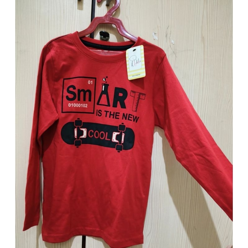 kaos lengan panjang anak warna merah