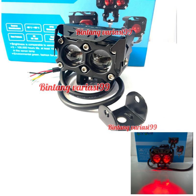 Lampu Tembak Laser 2 Mata HJG PLUS Devil Merah Hi Lo Original LIU HJG
