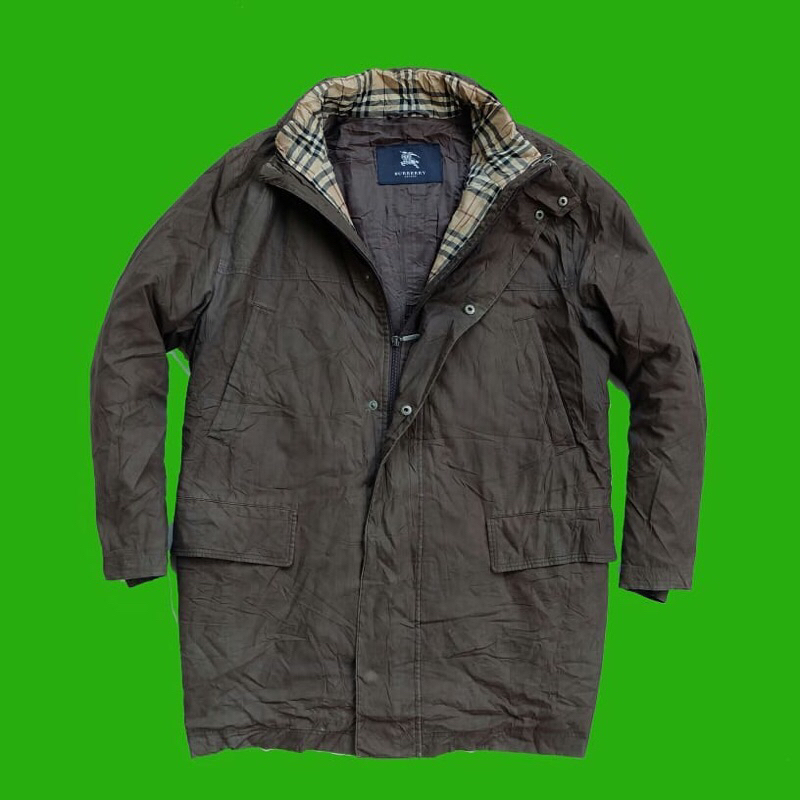 Burberrys burberry london England Coat Brown Chocolate long coat jacket with nova check inner patter