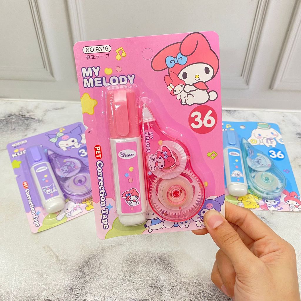 

Correction Tape Nial 2in1 Gambar Melo Kuro Tipex Sanrio Lucu Bisa COD