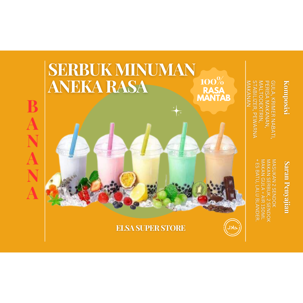 

SERBUK MINUMAN RASA BANANA 1000GR