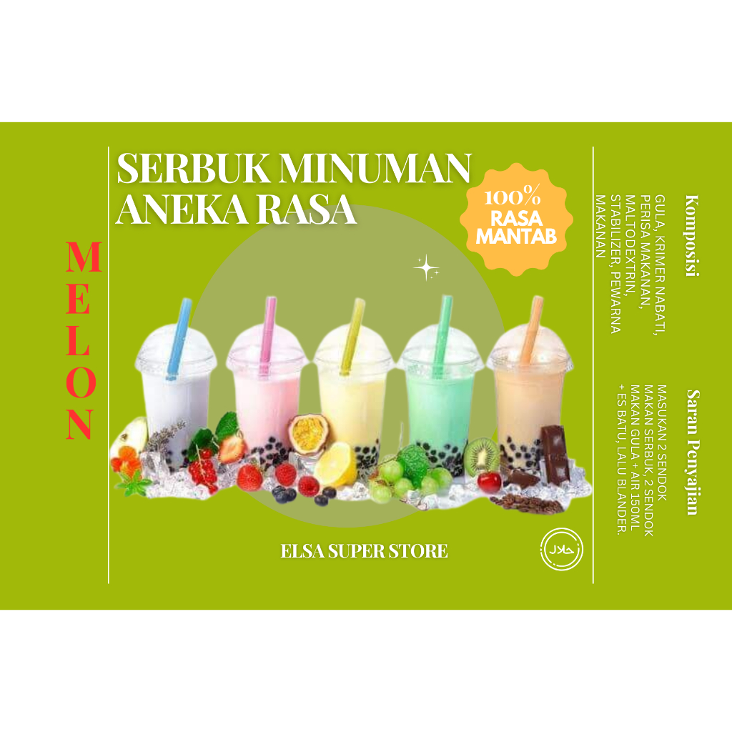 

SERBUK MINUMAN RASA MELOM 500GR