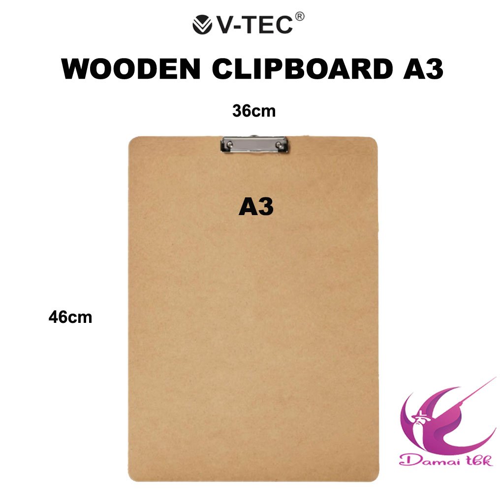 

V-Tec Wooden Clipboard A3 / Papan Dada Uk A3 (32X44) Portrait