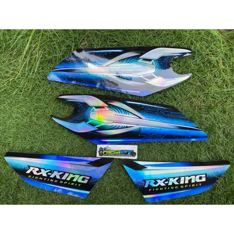 STRIPING STIKER RX KING 2007 2006 BIRU HOLOGRAM