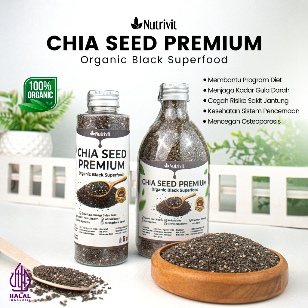 

Nutrivit - Chiaseed Organic 100% Murni 245gr - Biji Chiaseed Premium